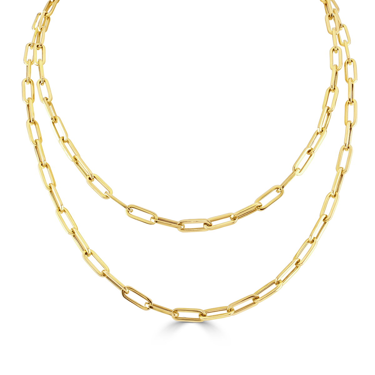 Giallo Yellow Gold Long Link Necklace