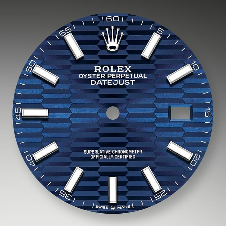 Bright blue dial