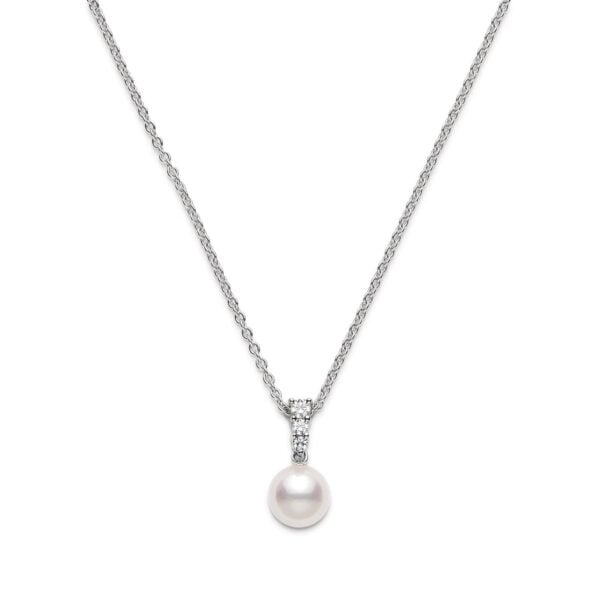 18ct White Gold and Pearl Morning Dew Pendant