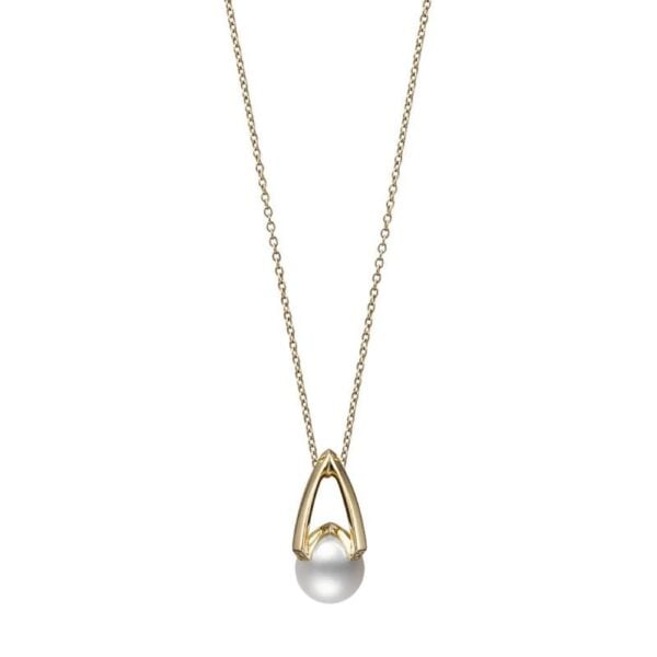 M Collection Yellow Gold Pearl Pendant