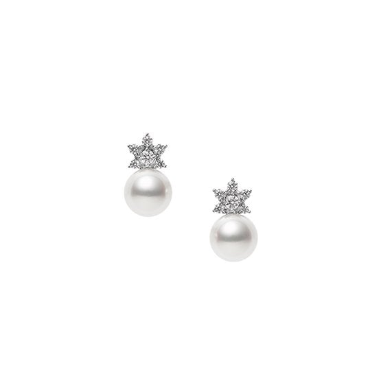18ct White Gold Star Cluster Diamond Earrings
