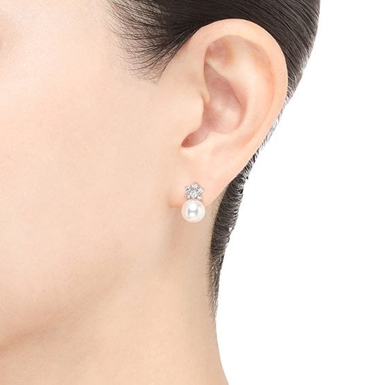 18ct White Gold Star Cluster Diamond Earrings