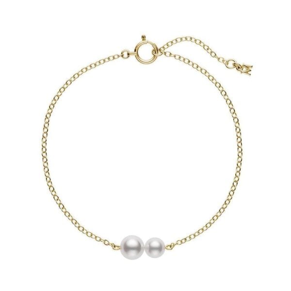 White Gold Pearl Chain Bracelet