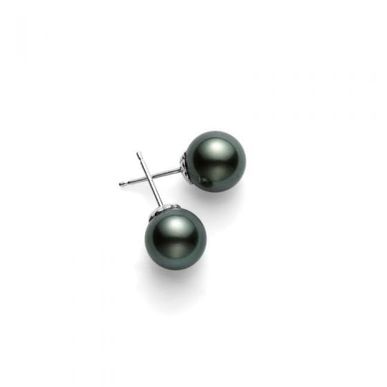 9mm Black Pearl Stud Earrings