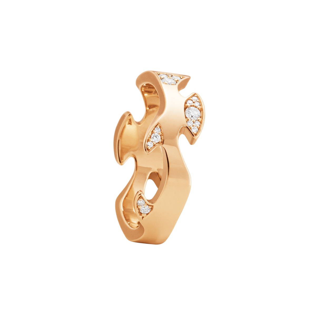 Fusion 18ct Rose Gold Diamond Centre Ring