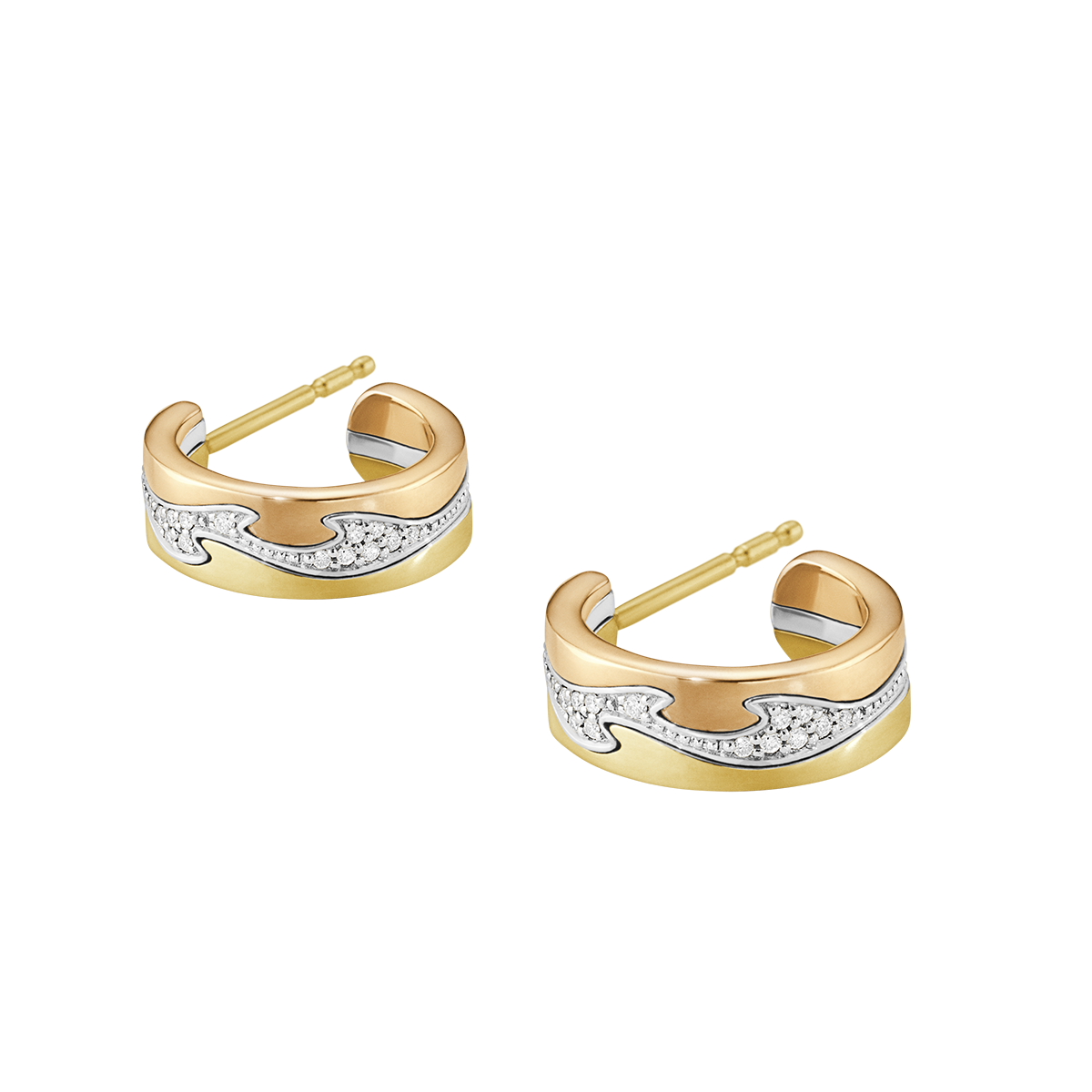 Fusion 18ct Gold and Diamond Earhoops