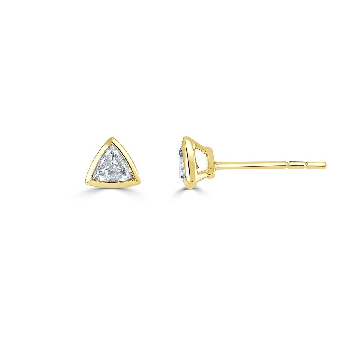Aria Yellow Gold Diamond Stud Earrings