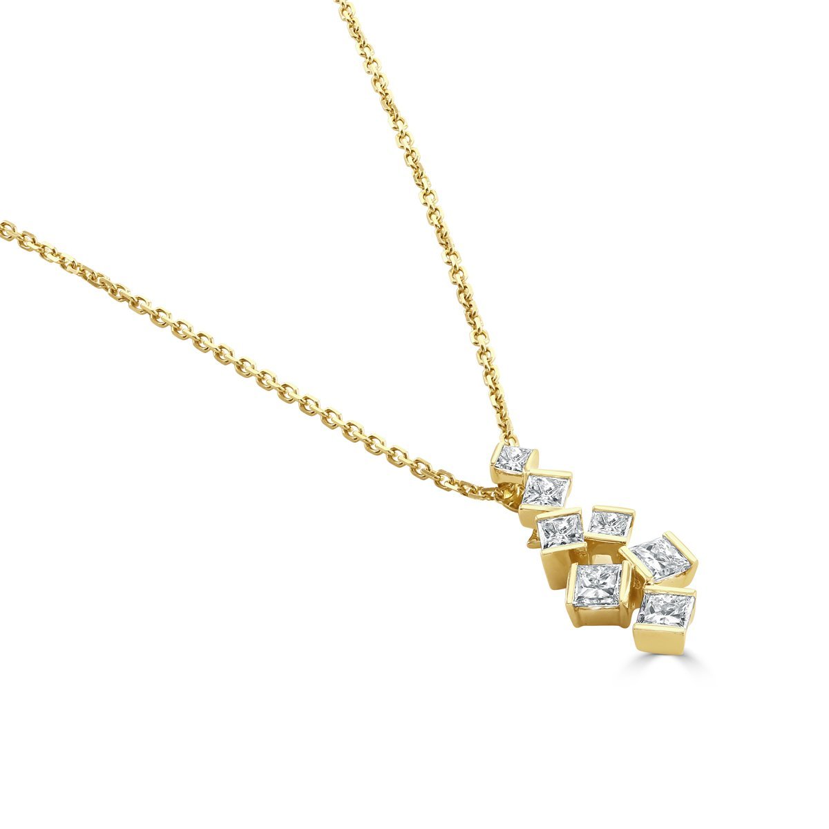 Hopscotch Yellow Gold Small Diamond Pendant