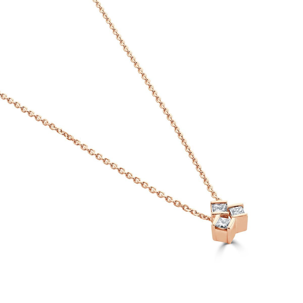 Hopscotch Rose Gold Small Diamond Pendant