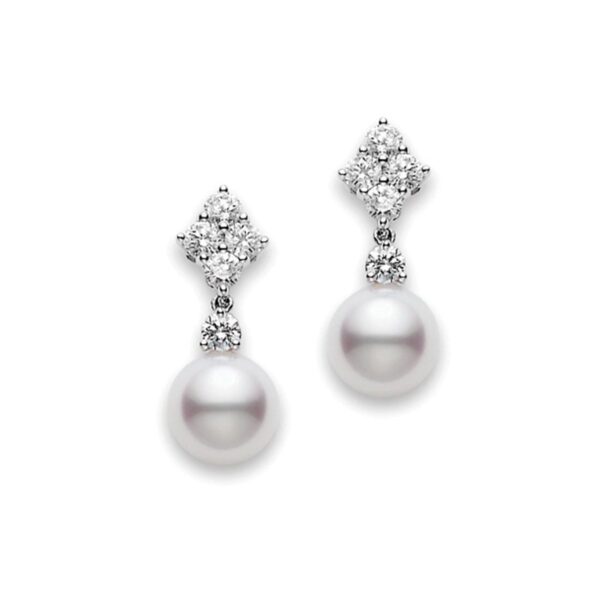 Akoya Pearl and Diamond Earrings