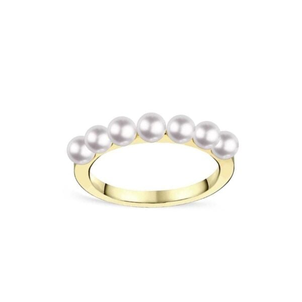 18ct Yellow Gold and Pearl Bubble Ring
