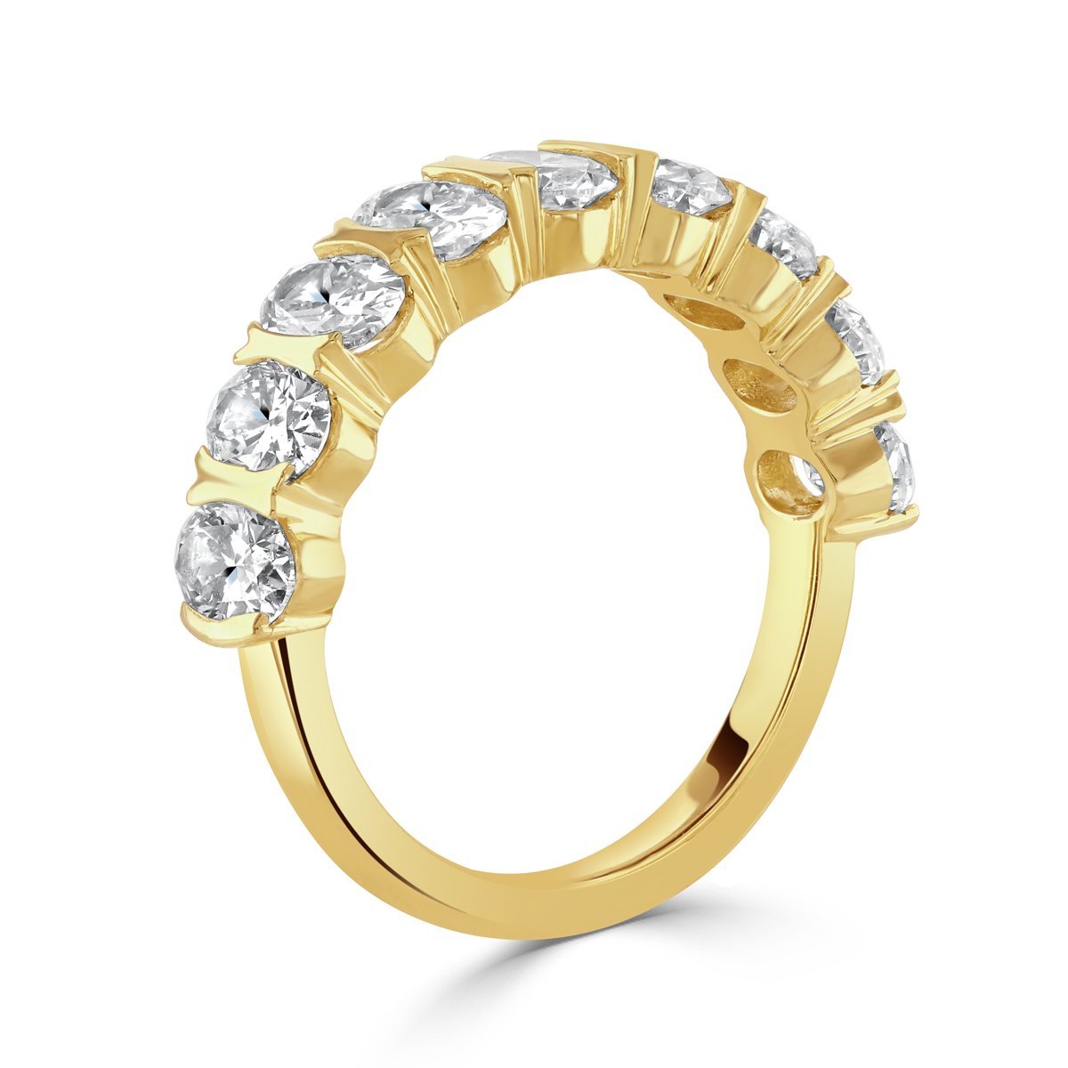 Yellow Gold Oval Cut Diamond Eternity Ring
