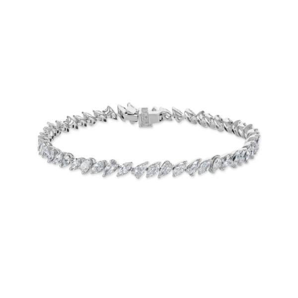 Platinum Pear Shape & Marquise Cut Diamond Bracelet