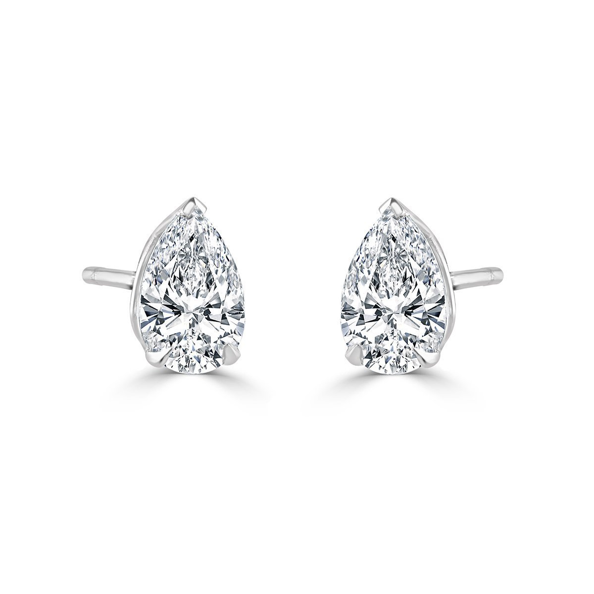 Platinum Pear Shape Diamond Earrings