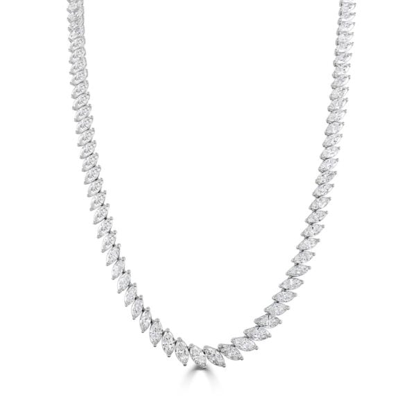 White Gold Marquise Cut Diamond Necklace