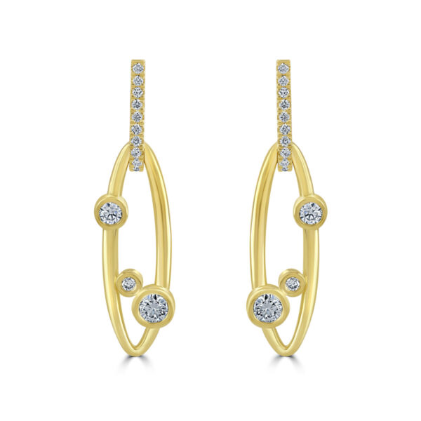Lunar White Gold Diamond Drop Earrings